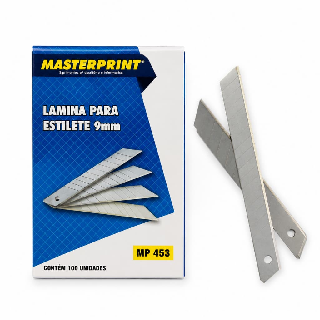 Lâmina Para Estilete Refil 9mm Caixa com 100 unidades Masterprint