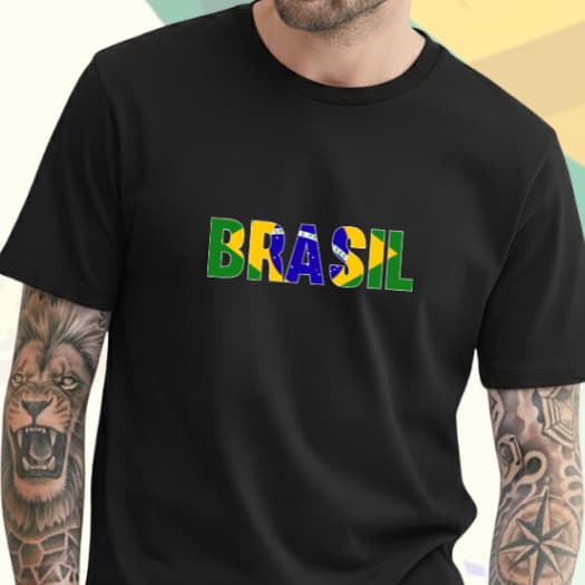 Camiseta BRASIL BANDEIRA - Tshirt Copa Futebol