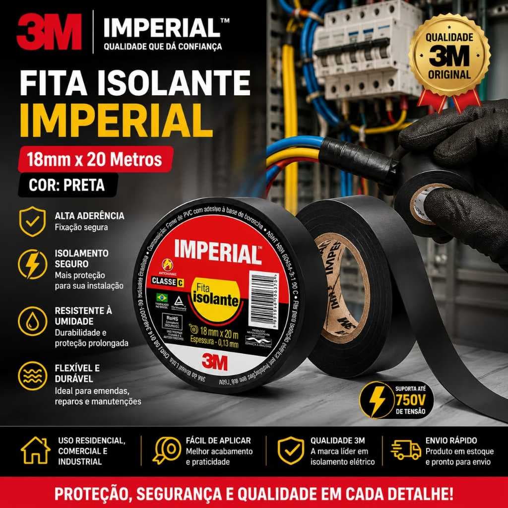 Fita Isolante Imperial 18mm X 20 metros 3M