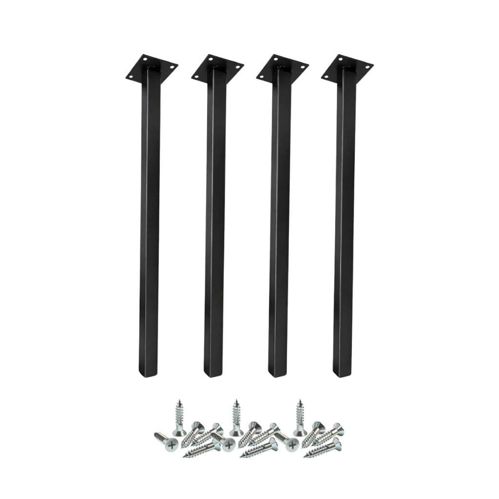 Kit 4 Pés de Mesa 75 cm Industrial Aço Carbono Preto – Pronto para Montar - Estrutura De Mesa