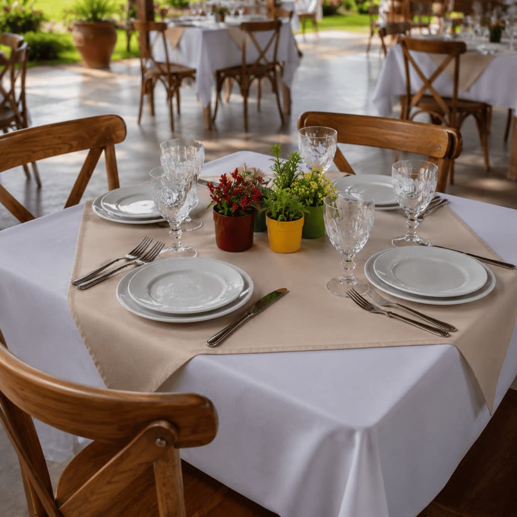 Kit 15 Toalhas Cobre Mancha 75x75cm Oxford com Bainha – Mesa Festa Evento Buffet