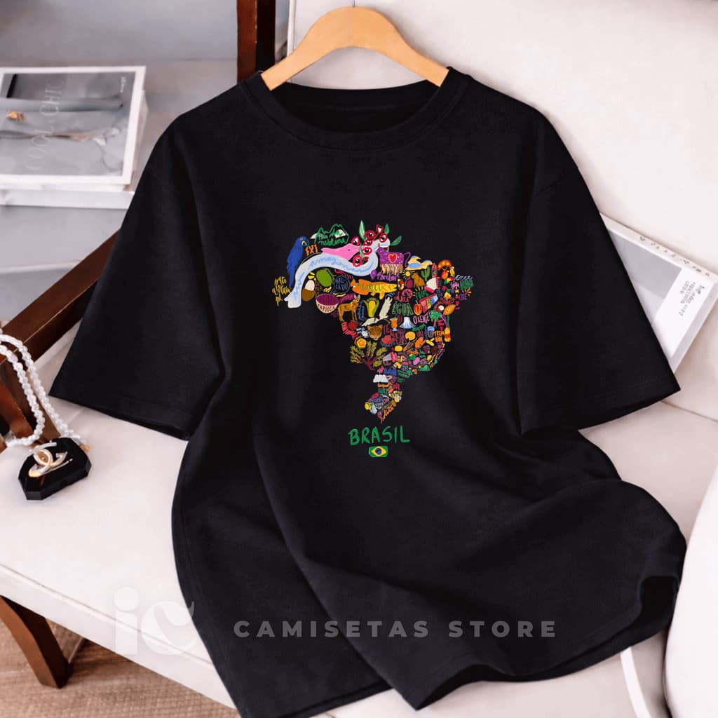 Camiseta T-Shirt Brasil Tropical Alta Qualidade 100% Algodão Hexa Blusa Copa 2026