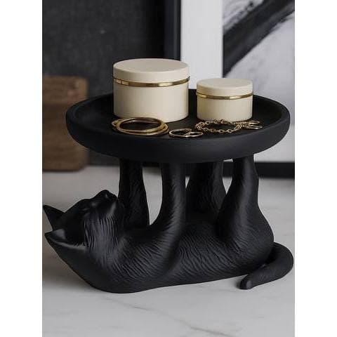 Porta Jóias Gato decorativo | Organizador Elegante com Bandeja