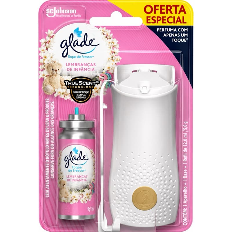 Glade Toque de Frescor Lembranças de Infância Aparelho + Refil 12ml Aromatizador de Ambiente