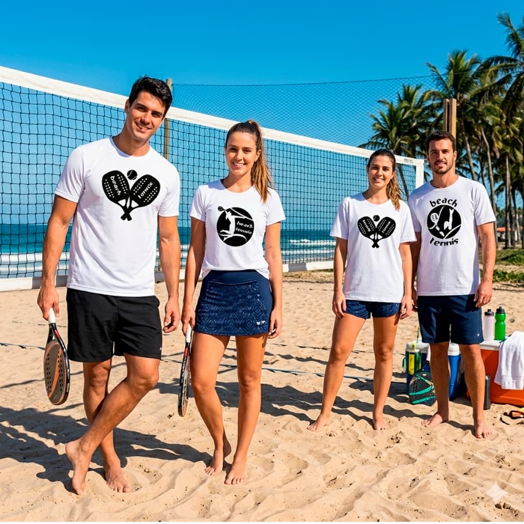 Camisa Beach Tennis Camiseta UV Masculina e Feminina Beach