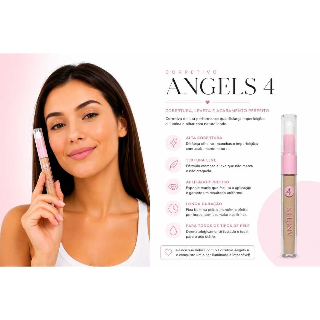 Marca: ANGELS / Corretivo líquido facial/ do corretivo: Acabamento natural Cobertura média