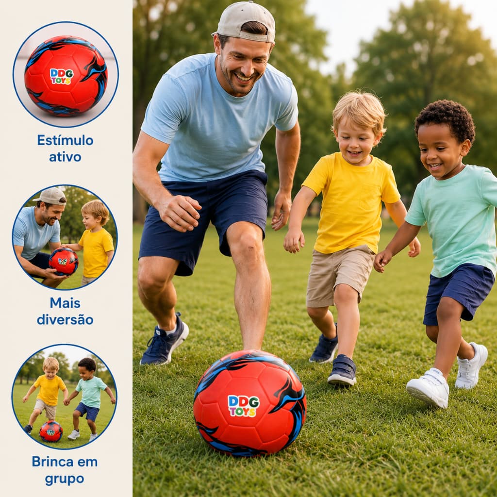 Bola Futebol Infantil Tamanho 5 Texturizada Treino Diversão Toque Preciso Resistência
