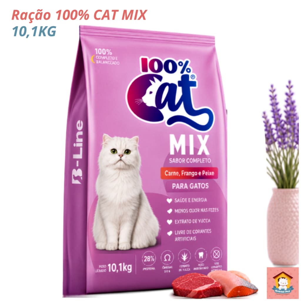 Ração Gato Cat 100% Mix 10.1KG