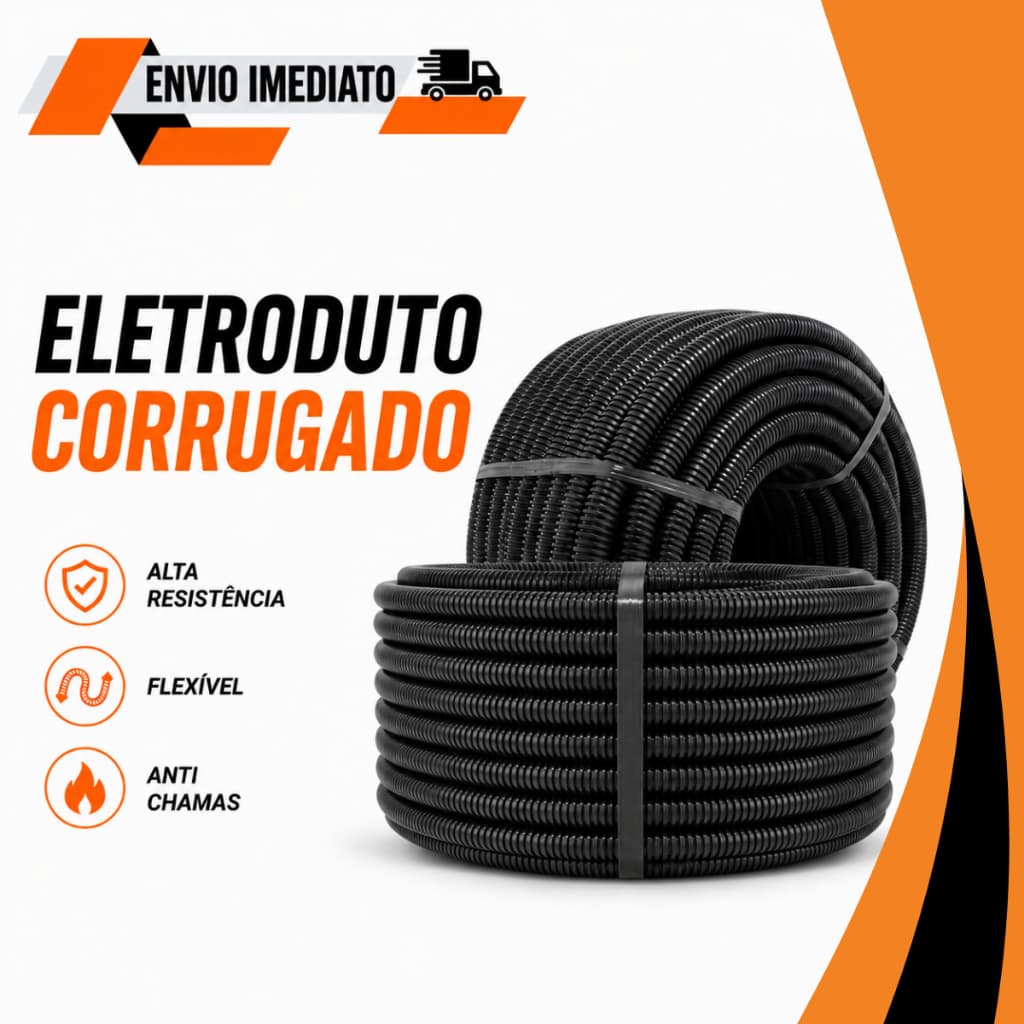 Conduite Eletroduto Corrugado  3/4 Reforçado  Rolo 50 Metros