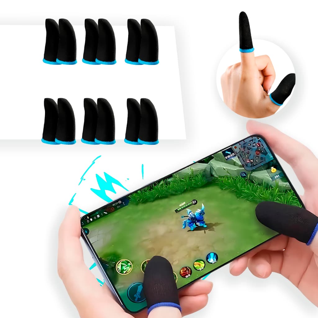 Luva De Dedo Gamer Profissional Luvinha Anti-Suor Para Jogos Celular Pro Mobile FPS Free Fire