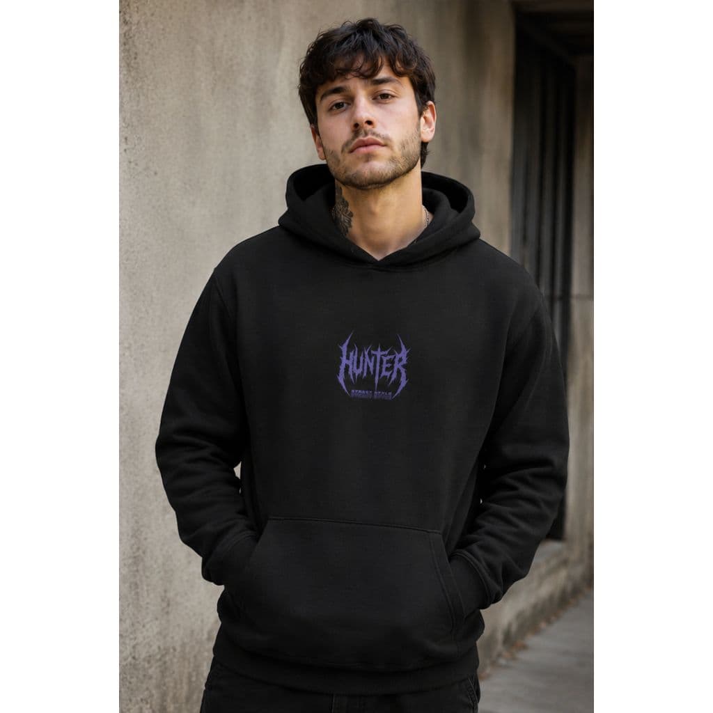 Blusa Moletom Canguru Hunter Metal Unissex Algodão Liso