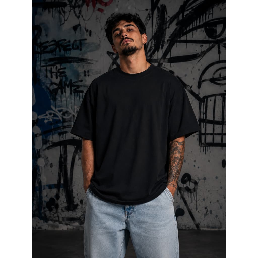 Camiseta Oversized Casual Básica Lisa Reta 100% Algodão