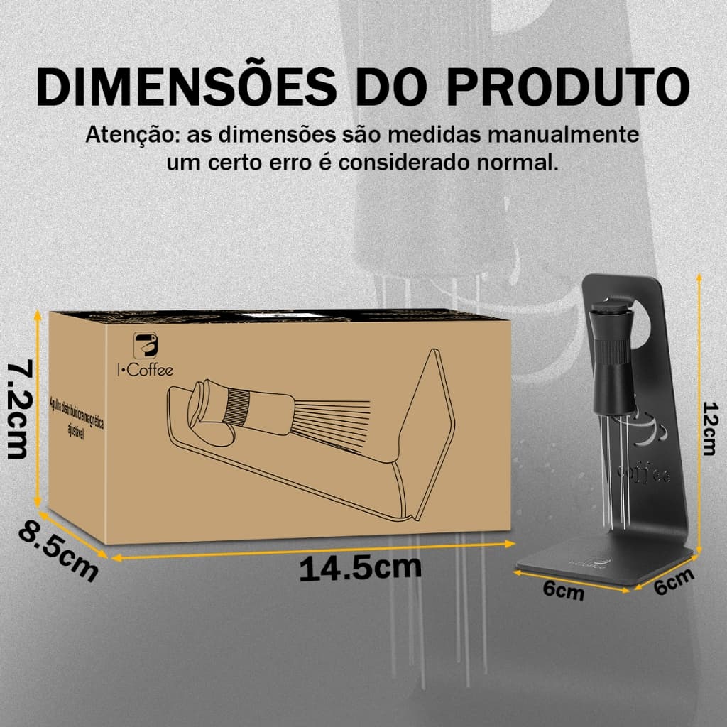 Icoffee Distribuidor Pó Cafe Espresso Agitador Agulha Cafeteira