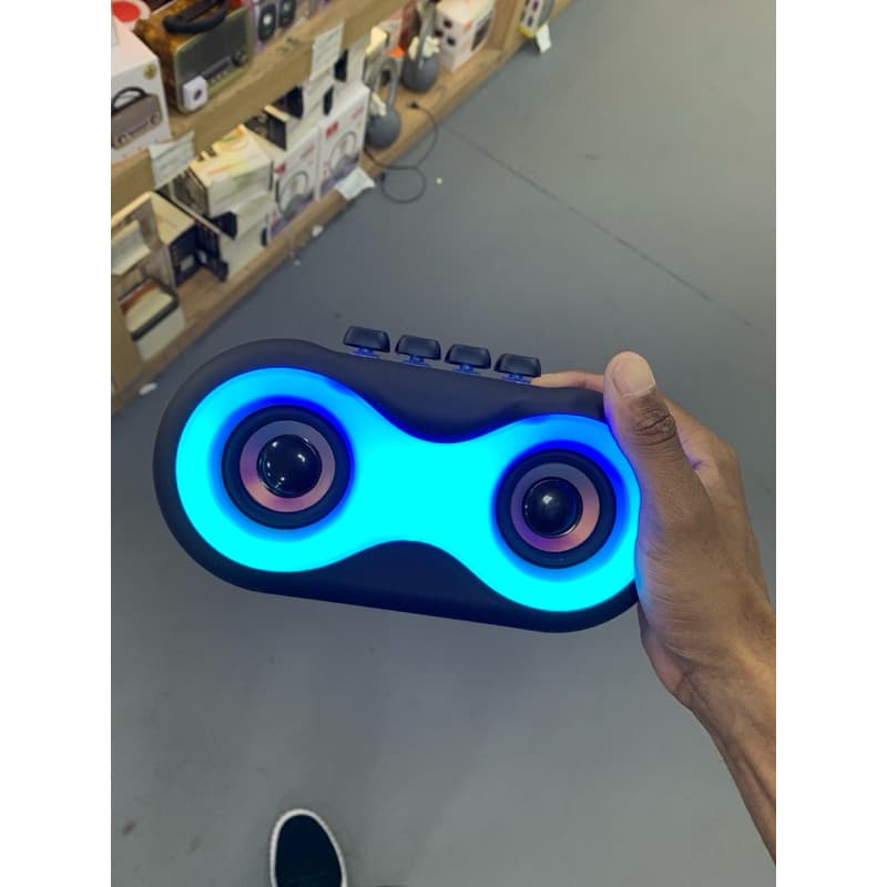 Caixa de Som Bluetooth Portátil com LED RGB Colorido e Bateria Recarregável