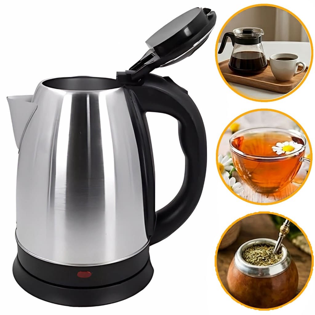 Chaleira Jarra Elétrica Bule Inox 1.8 Lts Ferve Água Café Chá Chimarrão Esquenta Rápido