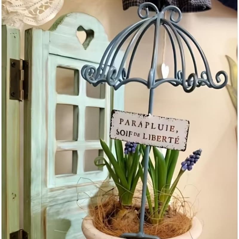 Estaca Decorativa de Jardim 3D, Adequada para Flores em Vasos, Decore Suas Plantas em Vasos, Formato de Guarda-sol