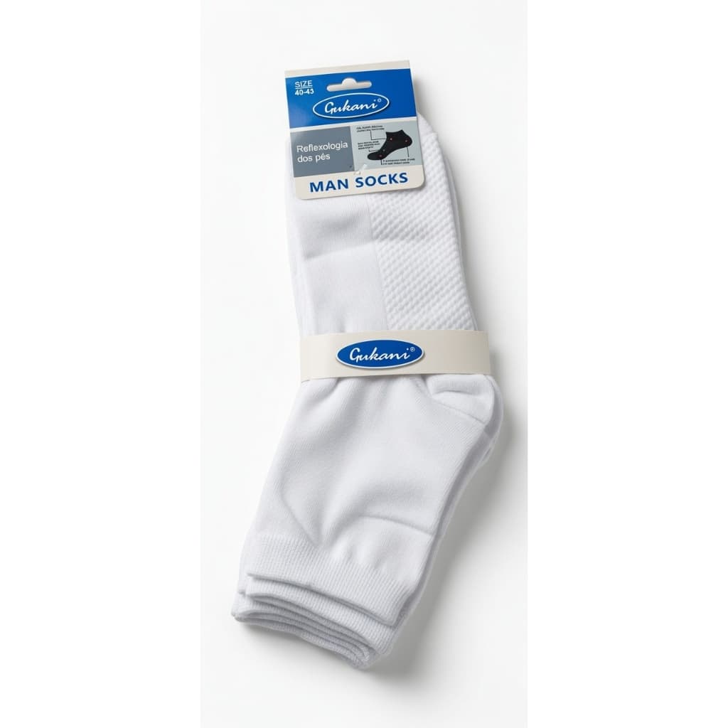 Kit Meia Masculina Cano Médio Gukani Antiestresse Reflexologia Pés Macia 3/6/9/12 pares do 40 ao 46