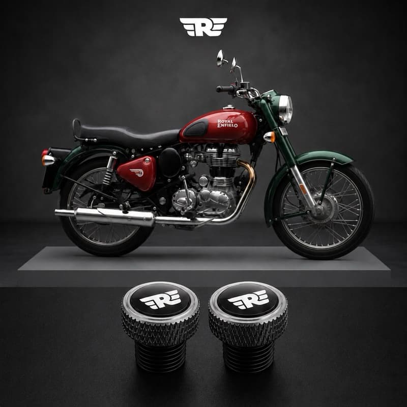 Tampa CNC Rosca M10 x 1.25 Para Retrovisor Moto Universal Preta Alumínio Premium