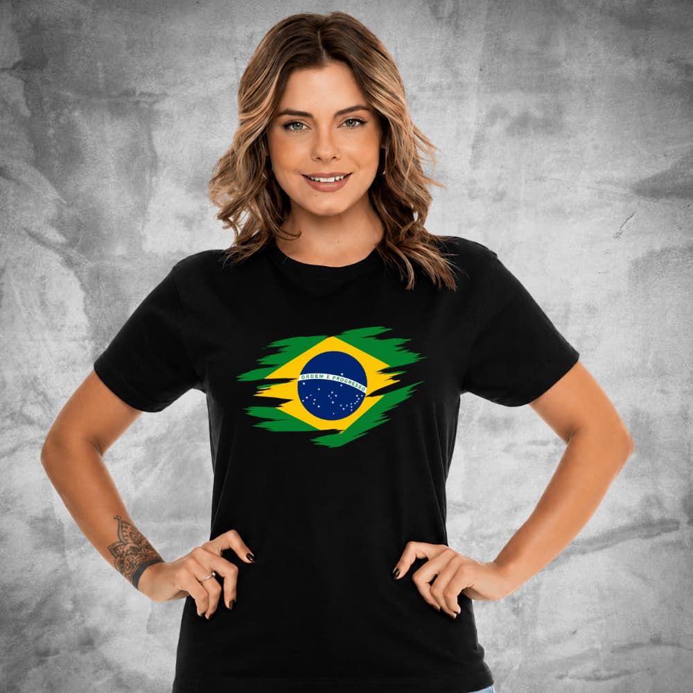 Camisa Brasil Bandeira RS Malha Premium 30.1 Lançamento Novidade