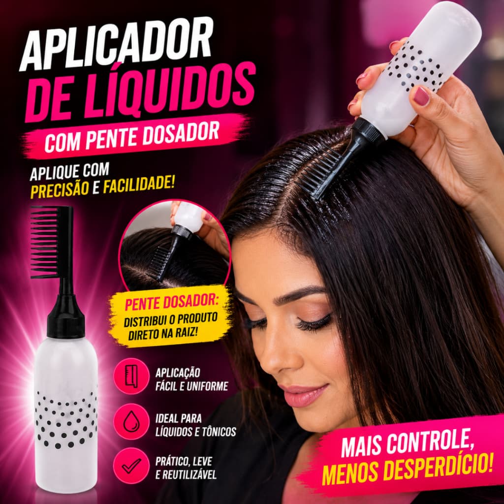 Pente Frasco Aplicador De Tintura De Cabelo, Óleo Capilar, Hidratantes, Tinta