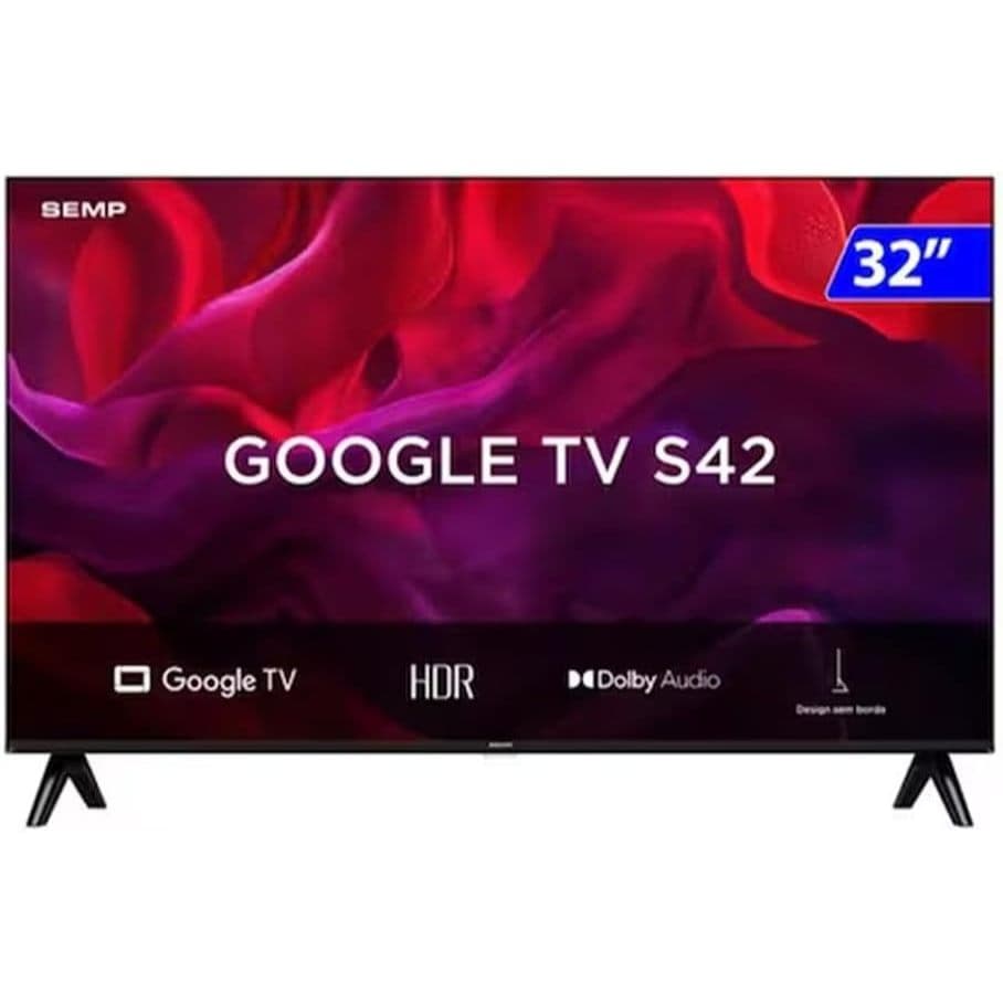 Smart TV 32" SEMP HD LED 32S42 Google TV 2 HDMI