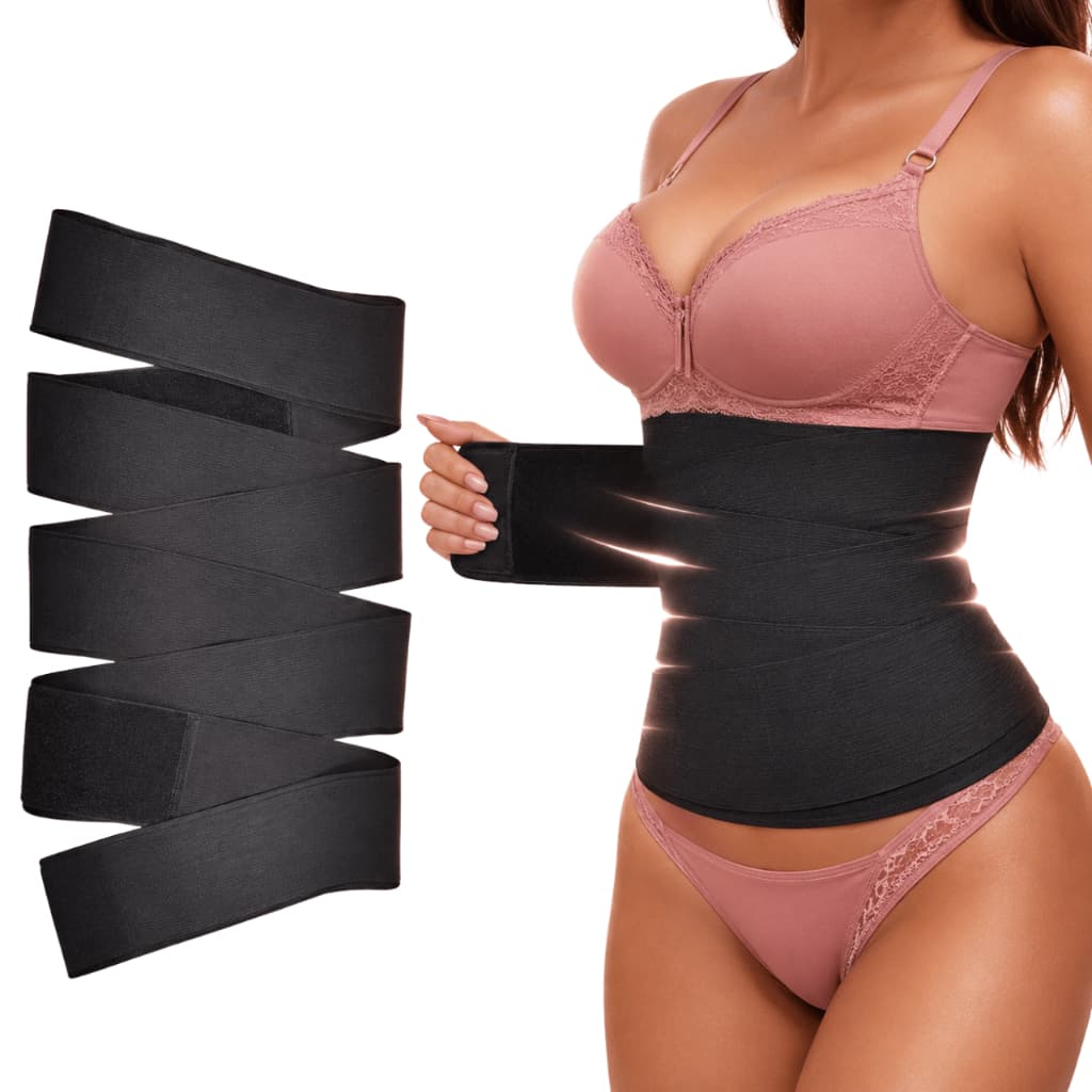 Cinta Modeladora Feminina Abdominal 3m/5m Redutora De Medidas Pós Parto Alta Compressão Ajustável Confortável Respirável