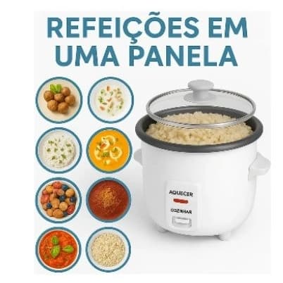 Panela Arroz Elétrica Compacta Capacidade 13 Litros Voltagem 127v Cozinha Prática