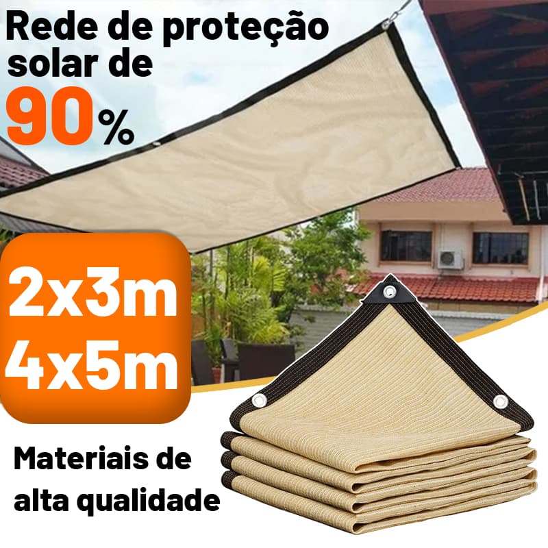 Tela Sombrite 90% 4x5m Bainha Reforçada Com Llhos Metálicos