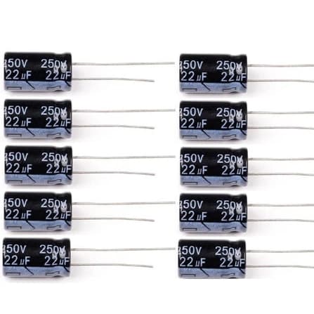 Kit 10 Capacitor Eletrolitico 22uf X 250v