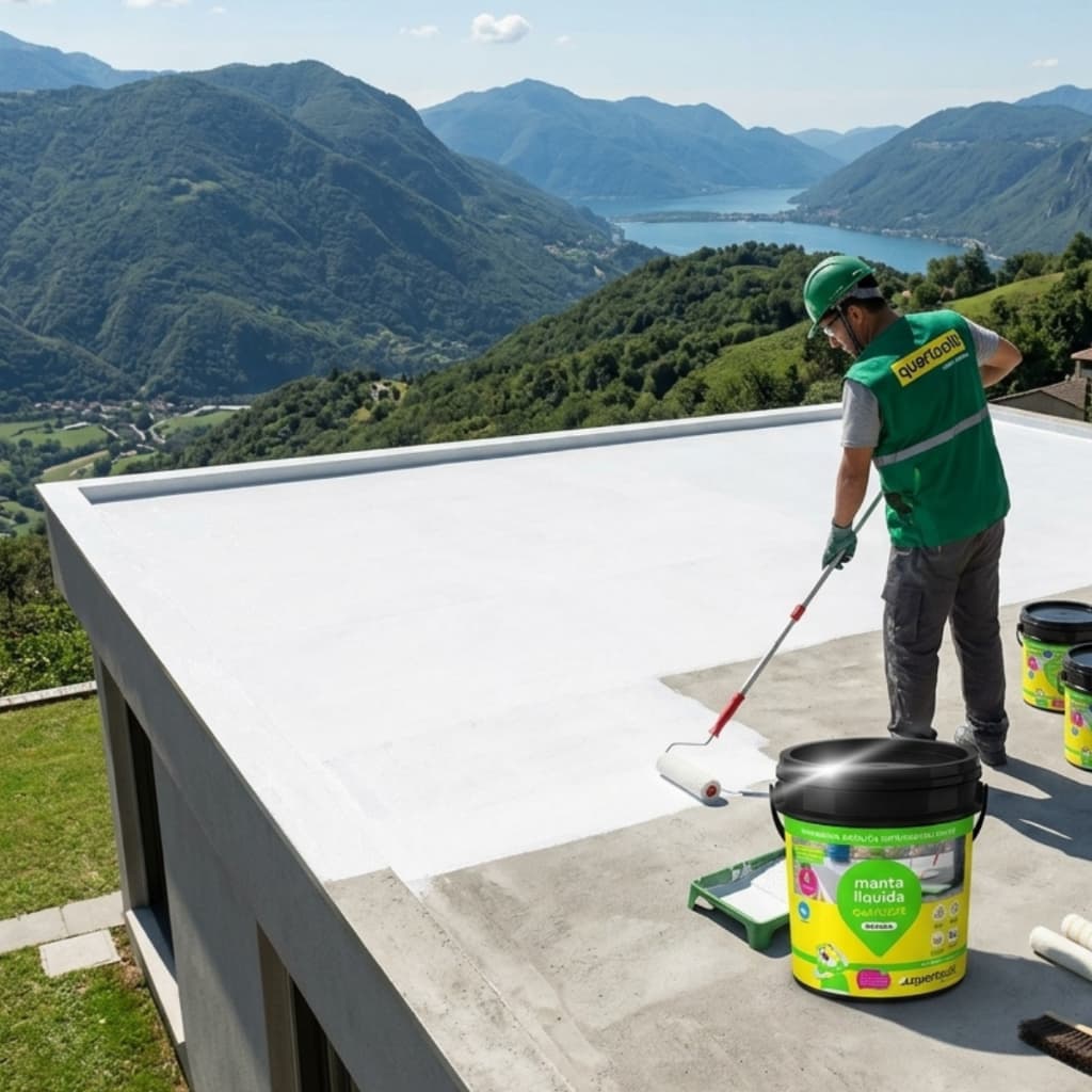 Manta Impermeabilizante 18KG Branco Quartzolit Lajes Concreto Telhas Coberturas Sem Trânsito