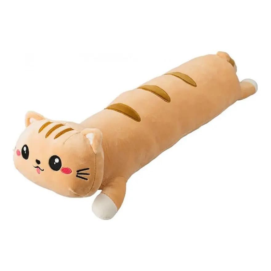 Almofada de Pelúcia Gato Baguete Longo 50 cm - Macia e Fofinha!