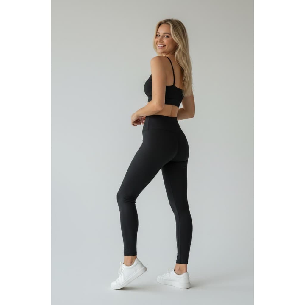 Conjunto Calça Legging E Top Para Academia Zero Transparência