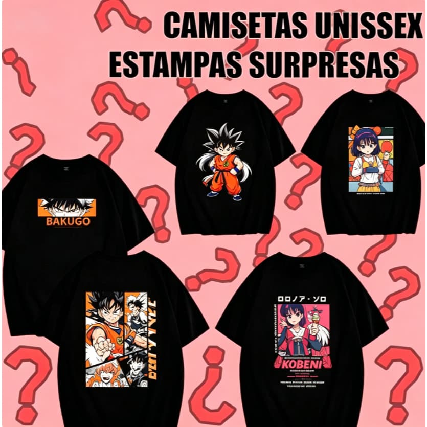 SUPER LIQUIDAÇÃO! Kit Camiseta Surpresa 100% Algodão Unissex Combina com Tudo Estiloso Cabe em Qualquer Um Envio Rápido