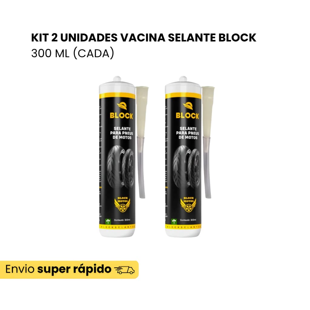 Kit 2 Unidades Vacina Selante Pneu Antifuro Moto Bike Bicicleta 300 ml
