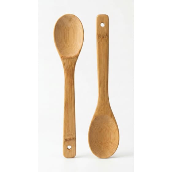 Kit Com Duas Colheres De Bambu Home Line não Risca Panelas Antiaderentes