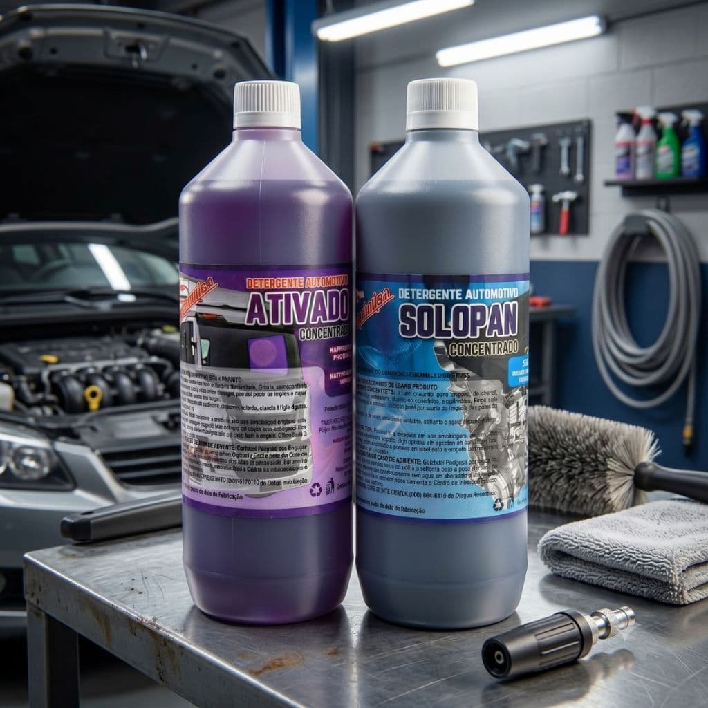 Kit Limpeza Automotiva Intercap e Solopan Desengraxante Desincrustante Concentrado Limpeza Pesada 1L