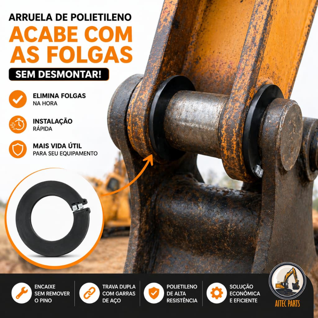 Arruela anel Para Pino de Escavadeiras retira a folga Plástico Polietileno