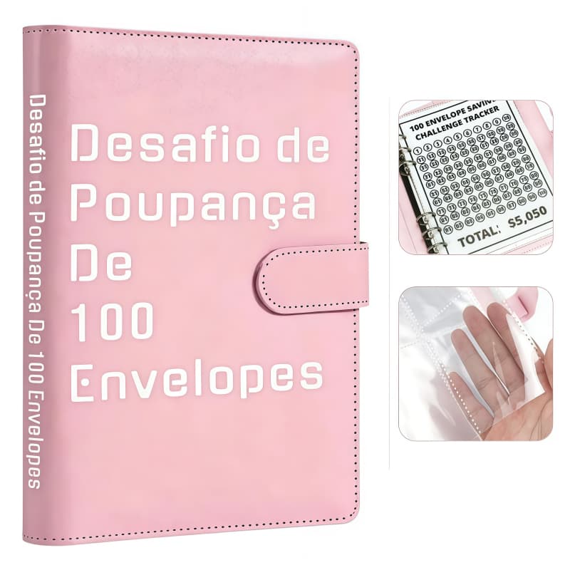 Desafio dos 100 Envelopes - Kit com 100 Envelopes Numerados para Economia em 100 Dias, Organizador Financeiro