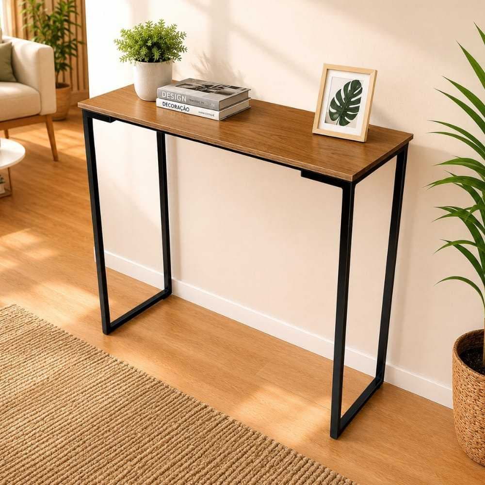 Mesa Aparador Industrial Buffet Balcão Console Multiuso e Decorativo para Sala e Escritório