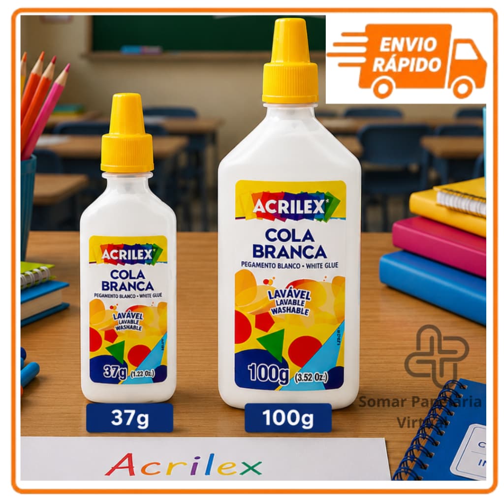 Cola Escolar Branca Líquida - Acrilex