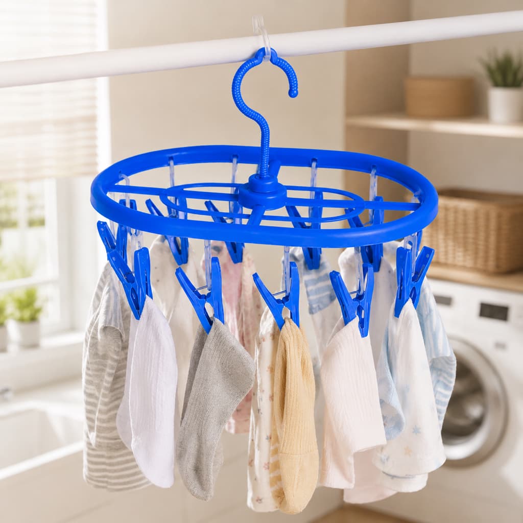 Varal Oval 10 Prendedores Secador Meias Roupas Íntimas Panos Pratos Área Serviço Banheiro Casa Leve