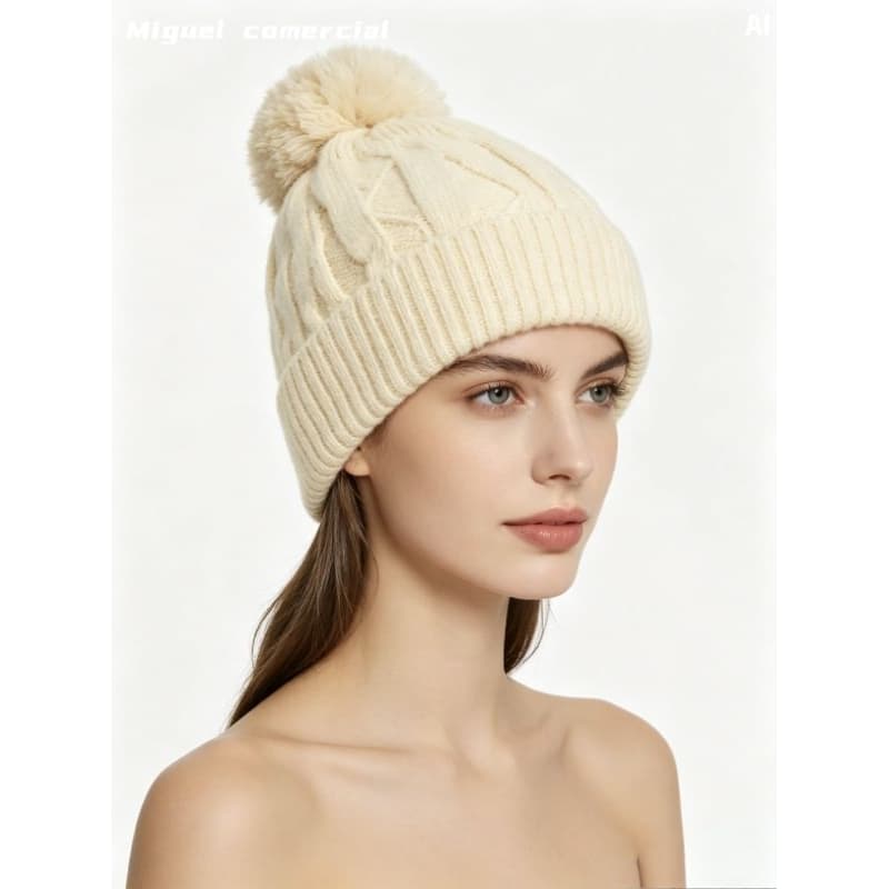 Gorro Feminino de Inverno com Pompom TOUCA DE LÃ OTIMA PARA USAR NO FRIO 2