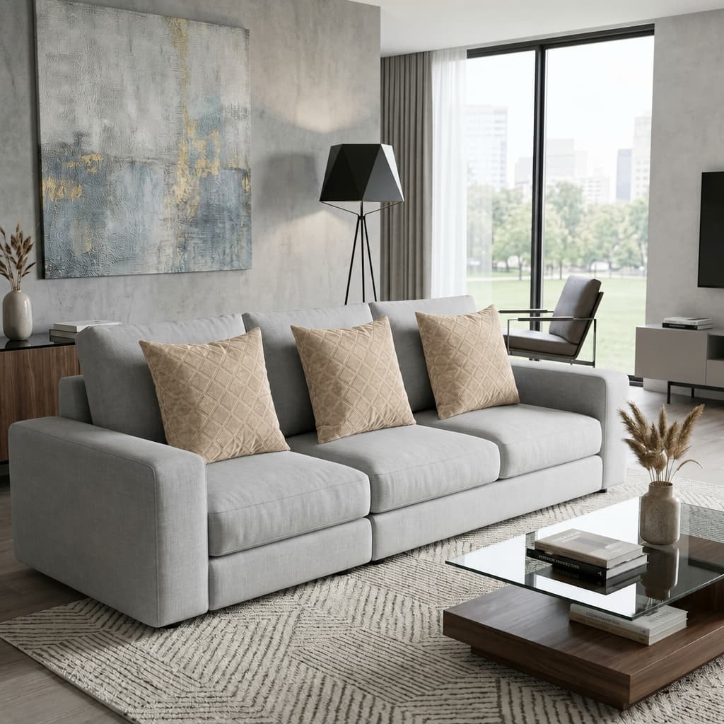 Kit 3 Almofadas 45x45 Suede Premium com Detalhes – Luxo e Sofisticação para Sala (Sem enchimento)
