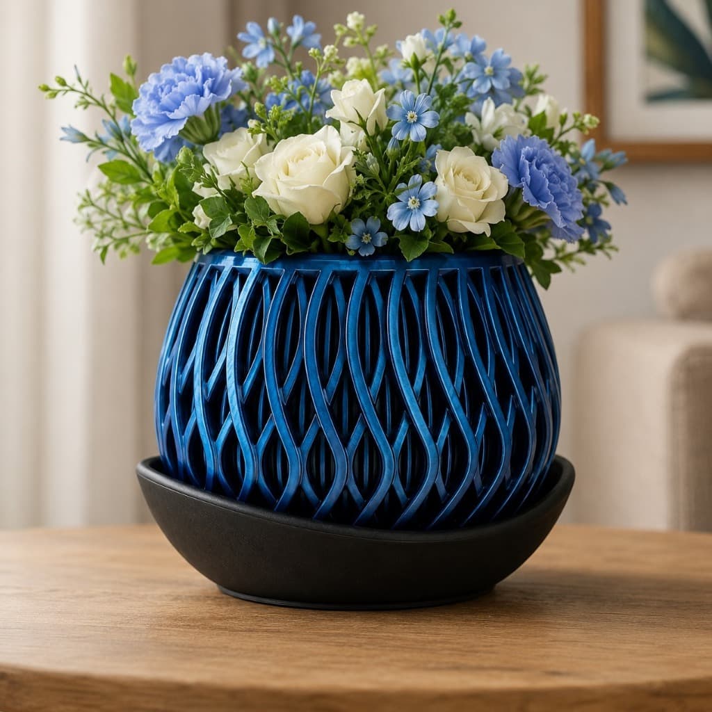 Vaso Decorativo 3D Com Drenagem Para Plantas Moderno