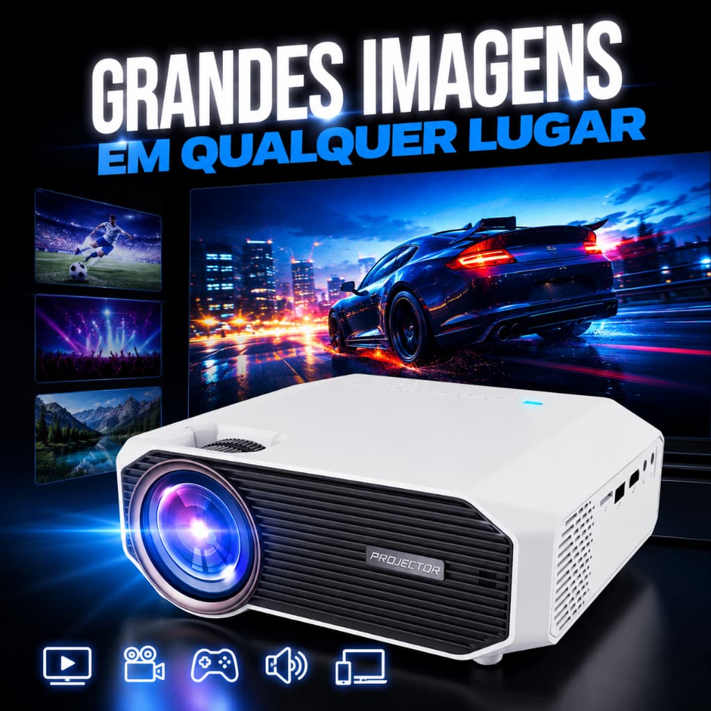 Projetor Portátil  4500 Lumens - FLASH SHOP