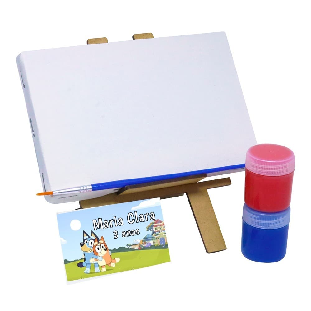 Lembrancinha de Aniversário Kit Pintura com Tintas e Pincel Personalizado