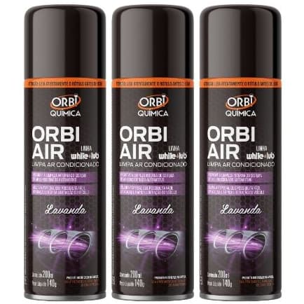 LIMPA AR CONDICIONADO E HIGIENIZADOR ORBI AIR - AROMA LAVANDA - 3 UNIDADES