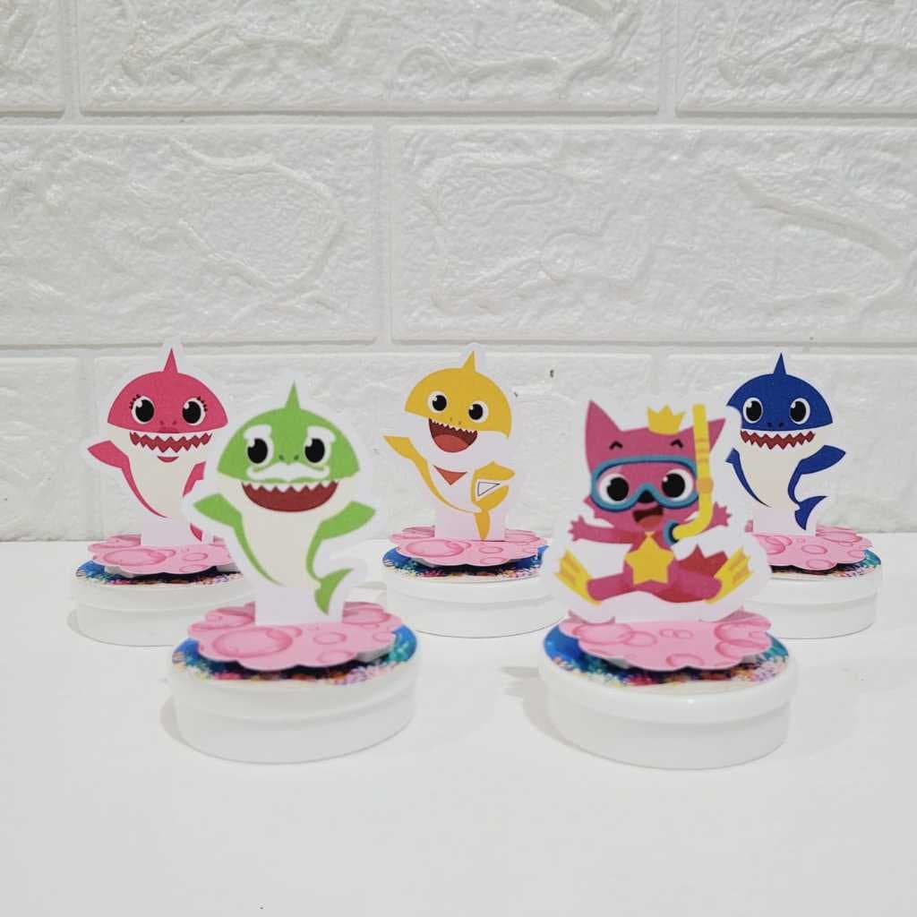 Aplique para Latinhas Baby shark Menina Festa Infantil Lembrancinhas Personalizadas.
