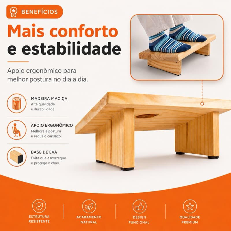 Suporte ergonômico para os pés tamanho G