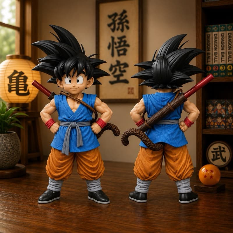 Action Figure Goku GT Com Bastão Dragon Ball Z Banpresto Roupa Azul 22Cm